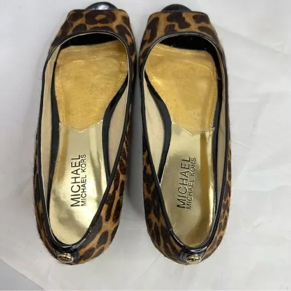 MICHAEL Michael Kors Cheetah Peep Toe Low Wedge - Picture 7 of 8
